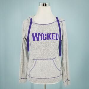 Wicked Size XS Gray Purple Wicked Elphaba Graphic Hoodie Long Sleeve Sweatshirt